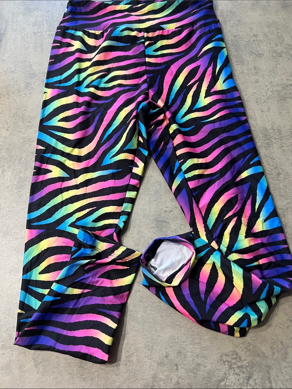 Rainbow Zebra Print Leggings - Multicolor